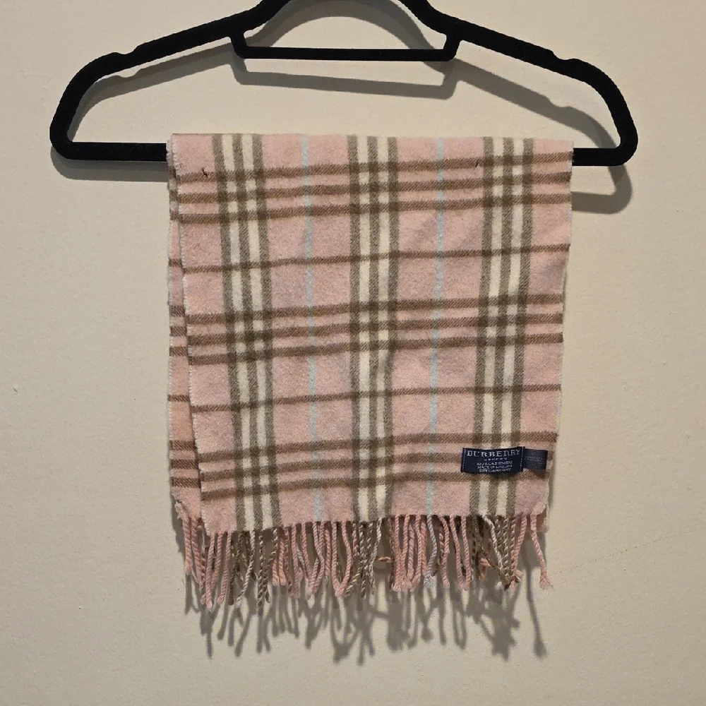 Burberry Pink and Brown Cashmere Scarf